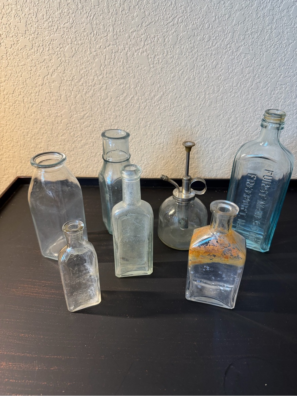 Vintage Clear & Aqua Glass Apothecary Bottles - Home Dining Display - Picture 16 of 16